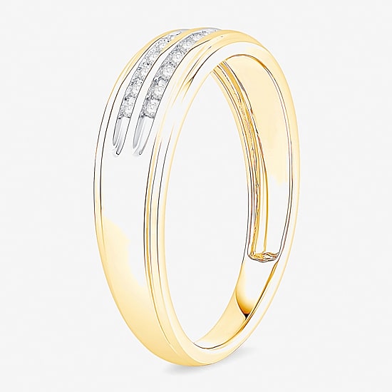 (I / Si1) 3PC Trio Set Featuring 1/2 CT. T.W. Lab Grown White Diamond 10K Two Tone Gold Marquise Side Stone Bridal Set