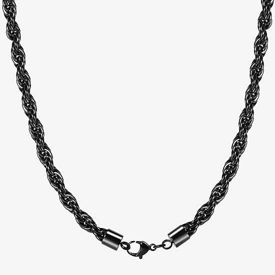 Mens Stainless Steel 24 Inch Rope Chain Necklace