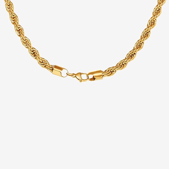 Mens Stainless Steel 24 Inch Rope Chain Necklace