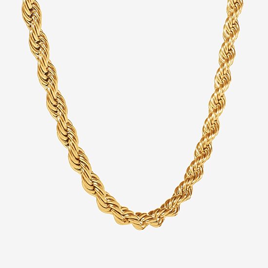 Mens Stainless Steel 24 Inch Rope Chain Necklace