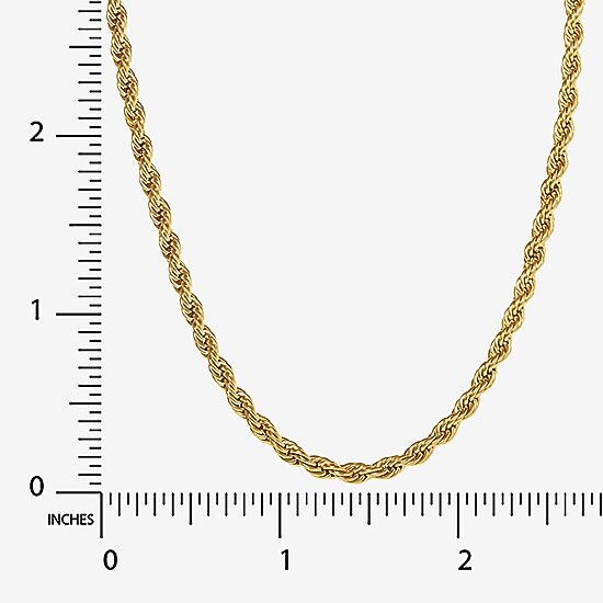 Mens Stainless Steel 24 Inch Rope Chain Necklace
