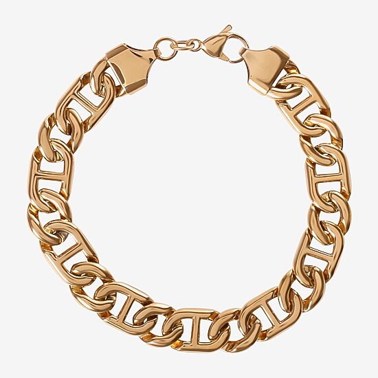 Mens Stainless Steel 8 1/2 Inch Link Chain Bracelet