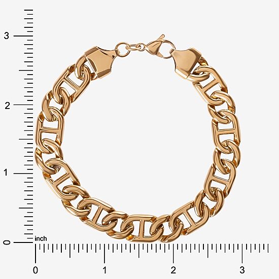 Mens Stainless Steel 8 1/2 Inch Link Chain Bracelet