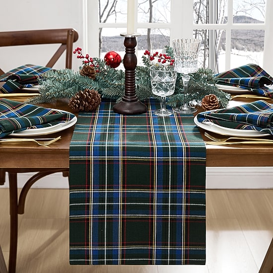 Threadmade Stowe Tartan Holiday Plaid Table Runner