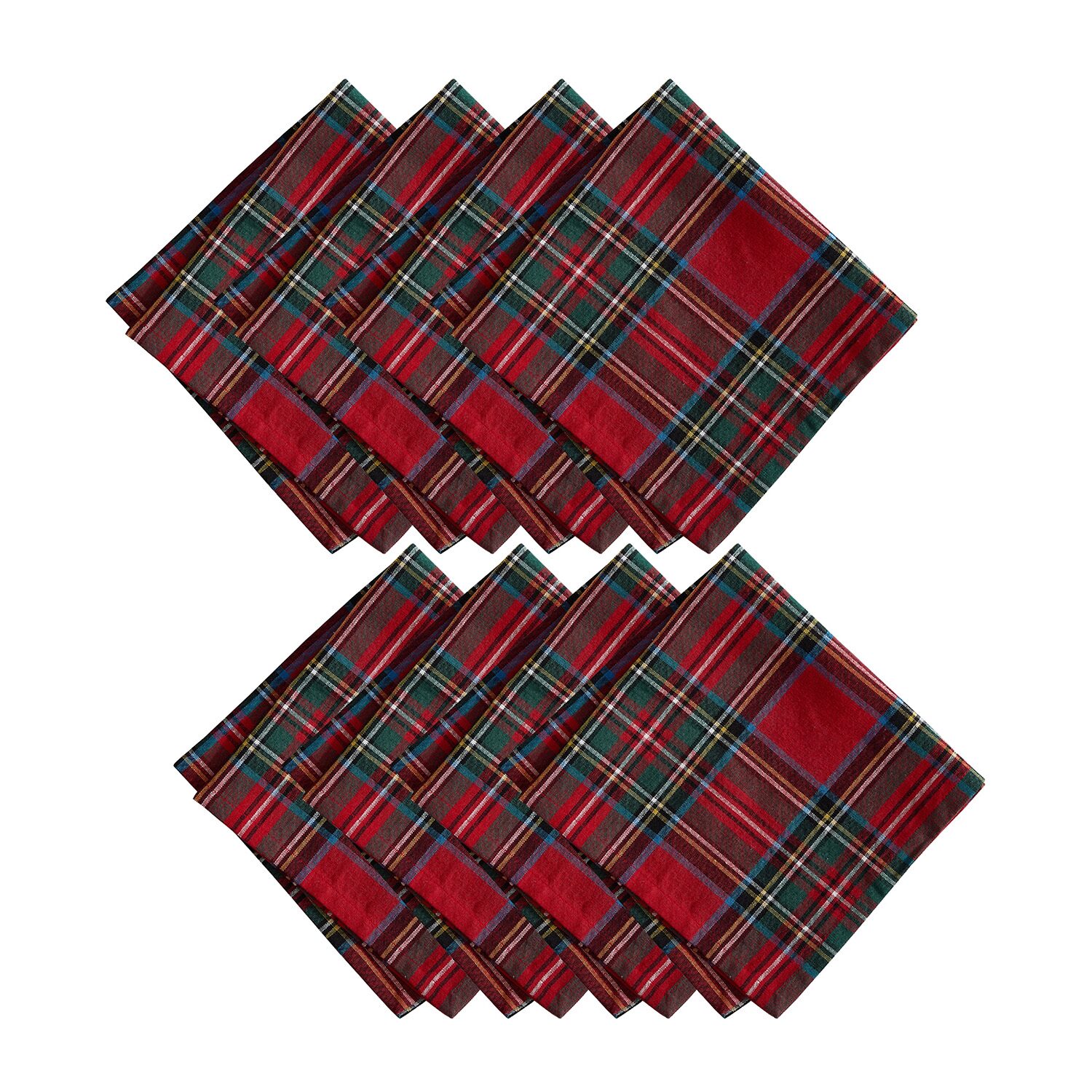 Threadmade Stowe Tartan Holiday Plaid Cotton 8-pc. Napkins