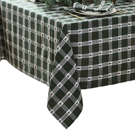Threadmade Sherwood Tree Dobby Cotton Rectangle Tablecloth