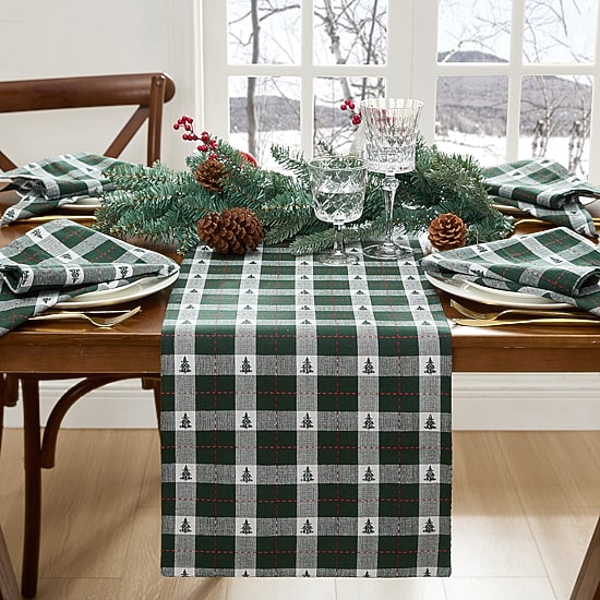 Threadmade Sherwood Tree Dobby Cotton Table Runner