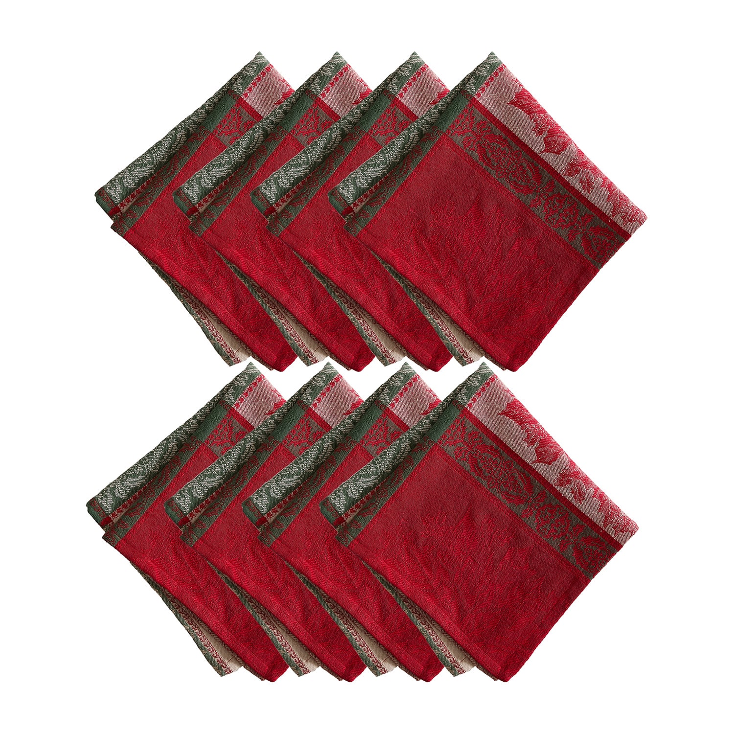 Threadmade Prestige Poinsettia Jacquard 4-pc. Napkins