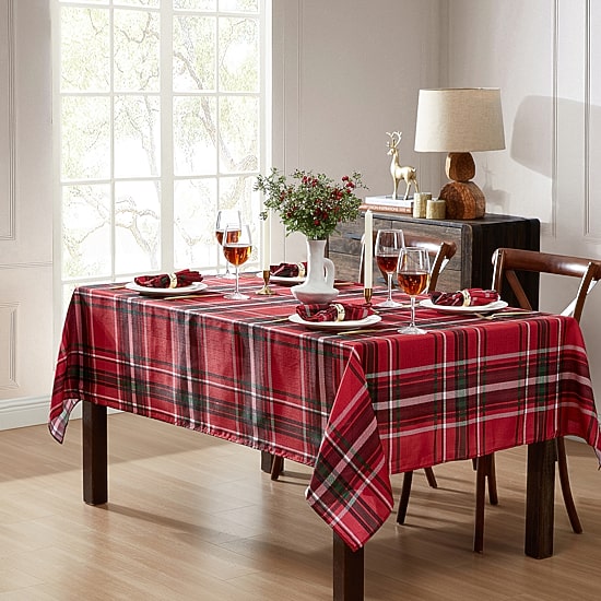 Elrene Home Fashions Pocono Plaid Holiday Fabric Tablecloth