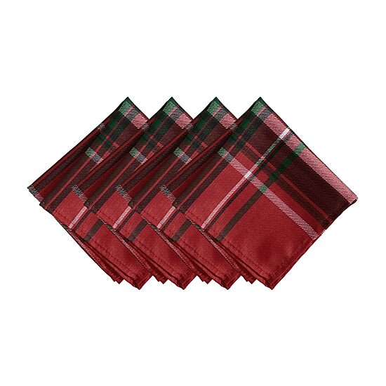 Threadmade Pocono Plaid Holiday Fabric 4-pc. Napkins