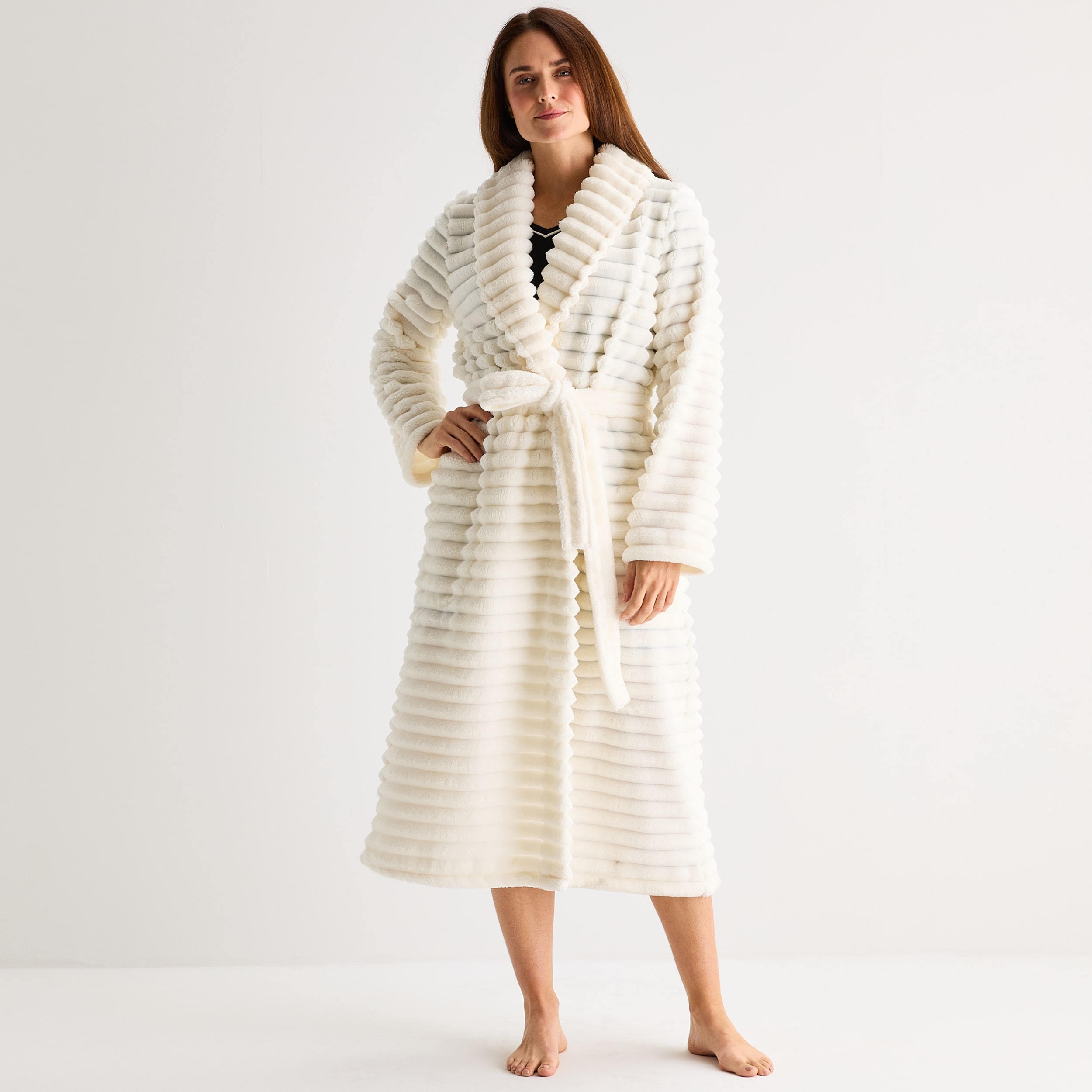 Liz Claiborne Womens Long Length Long Sleeve Robe
