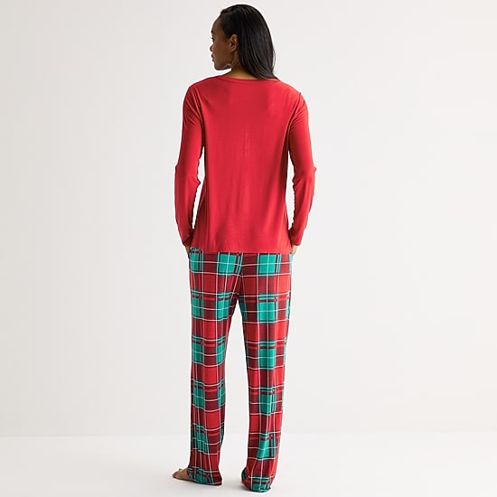 Liz Claiborne Cool and Calm Womens Long Sleeve 2-pc. Pajama Set