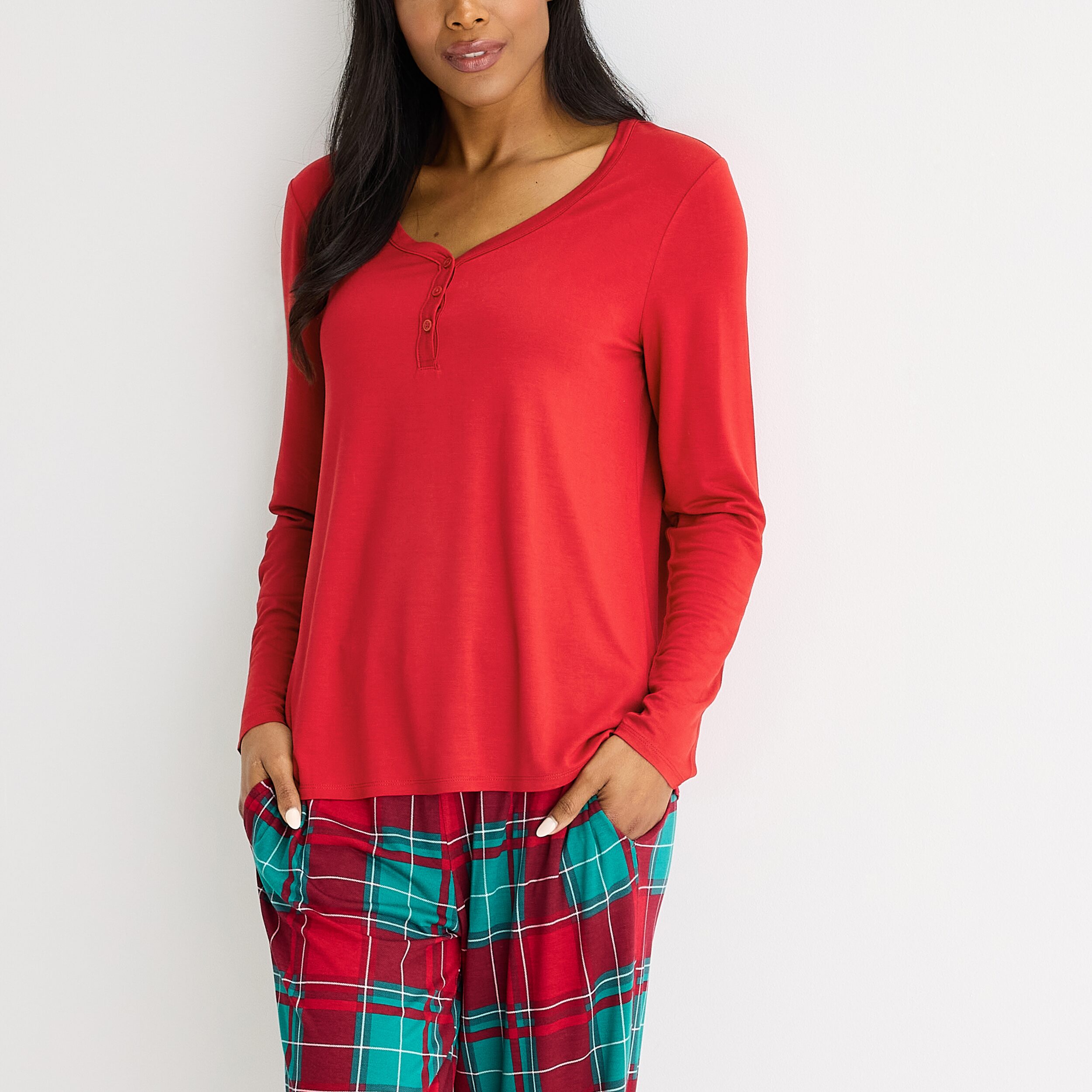 Liz Claiborne Cool and Calm Womens Long Sleeve 2-pc. Pajama Set