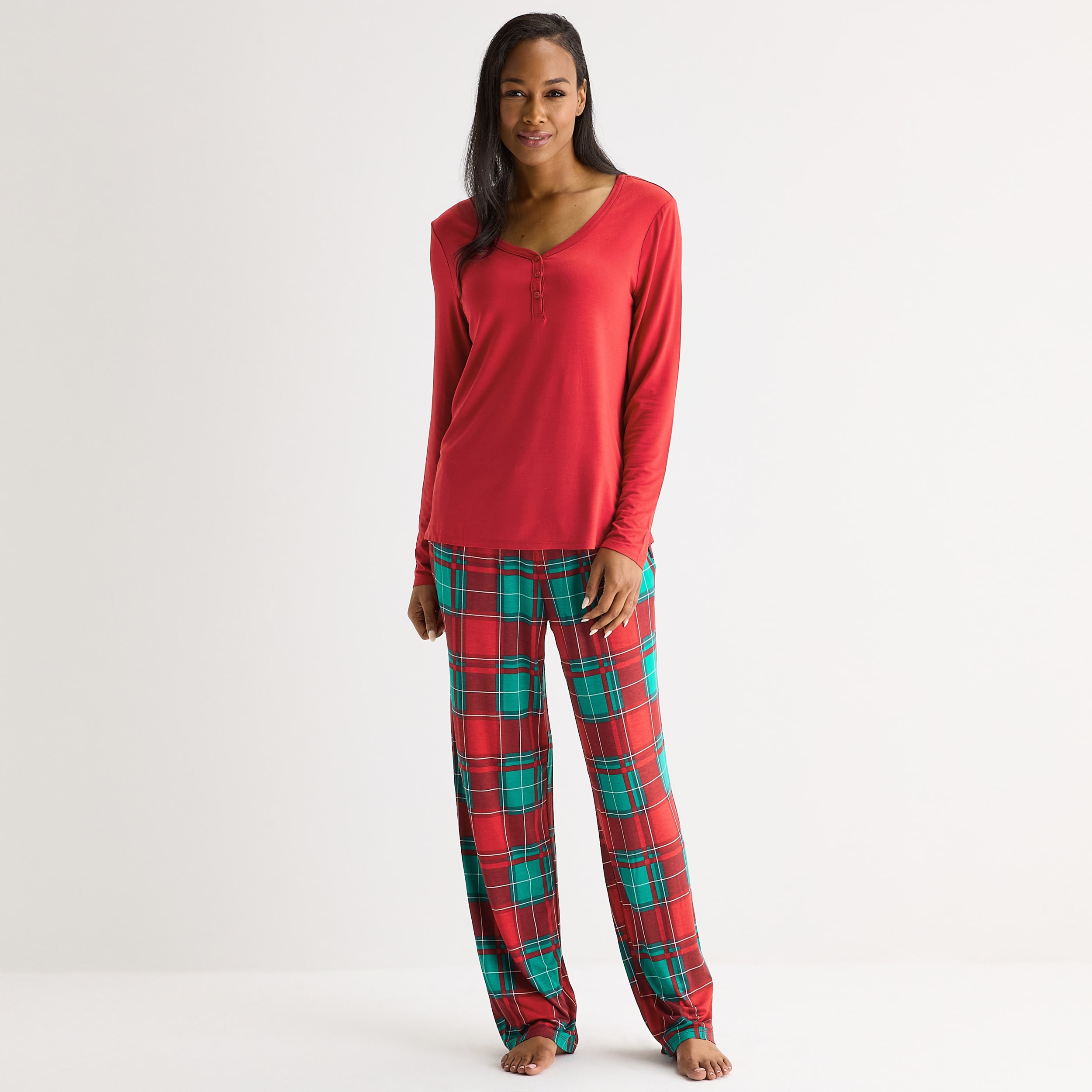 Liz Claiborne Cool and Calm Womens Long Sleeve 2-pc. Pajama Set