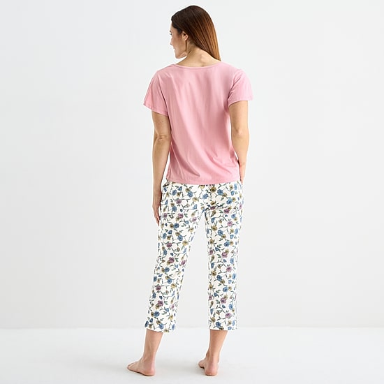 Liz Claiborne Womens V-Neck Short Sleeve 2-pc. Pajama Set
