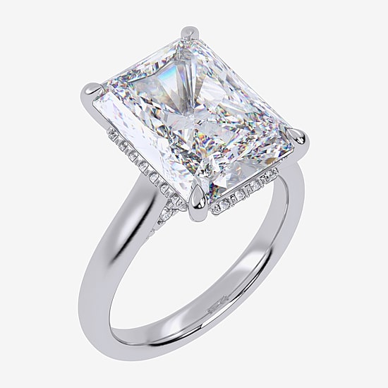 Signature By Modern Bride (G / Vs2-Si1) Womens 8 1/4 Ct. T.W. Lab Grown White Diamond 14K Gold Rectangular Solitaire Engagement Ring