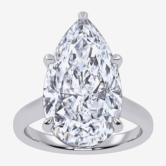 Signature By Modern Bride (G / Vs2-Si1) Womens 8 1/4 Ct. T.W. Lab Grown White Diamond 14K Gold Pear Solitaire Engagement Ring