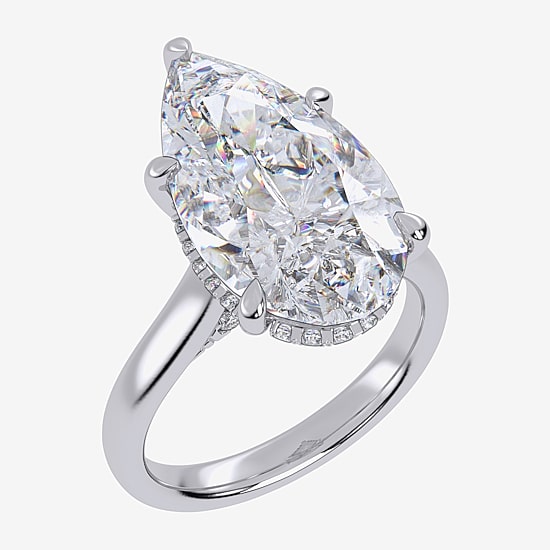 Signature By Modern Bride (G / Vs2-Si1) Womens 8 1/4 Ct. T.W. Lab Grown White Diamond 14K Gold Pear Solitaire Engagement Ring