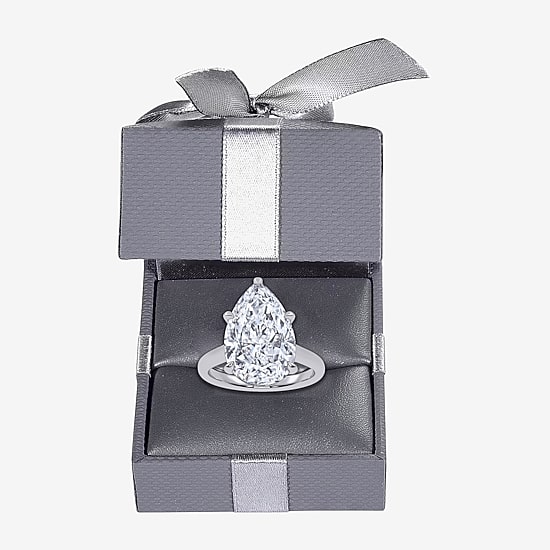Signature By Modern Bride (G / Vs2-Si1) Womens 8 1/4 Ct. T.W. Lab Grown White Diamond 14K Gold Pear Solitaire Engagement Ring
