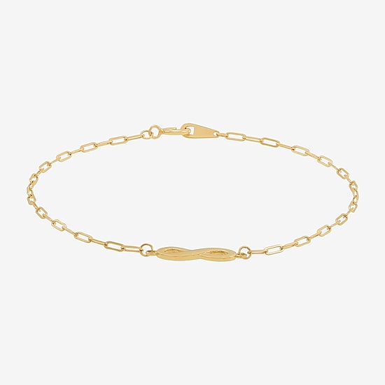 Gold Addiction Womens 10K Gold 7.25 Inch Solid Chain Bracelet
