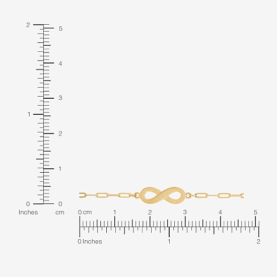 Gold Addiction Womens 10K Gold 7.25 Inch Solid Chain Bracelet