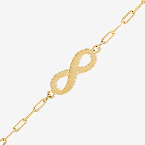Gold Addiction Womens 10K Gold 7.25 Inch Solid Chain Bracelet