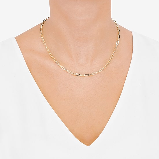 Silver Addiction Womens 14K Gold Over Silver 18 Inch Paperclip Chain Necklace