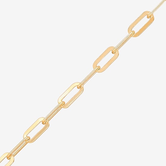 Silver Addiction Womens 14K Gold Over Silver 18 Inch Paperclip Chain Necklace