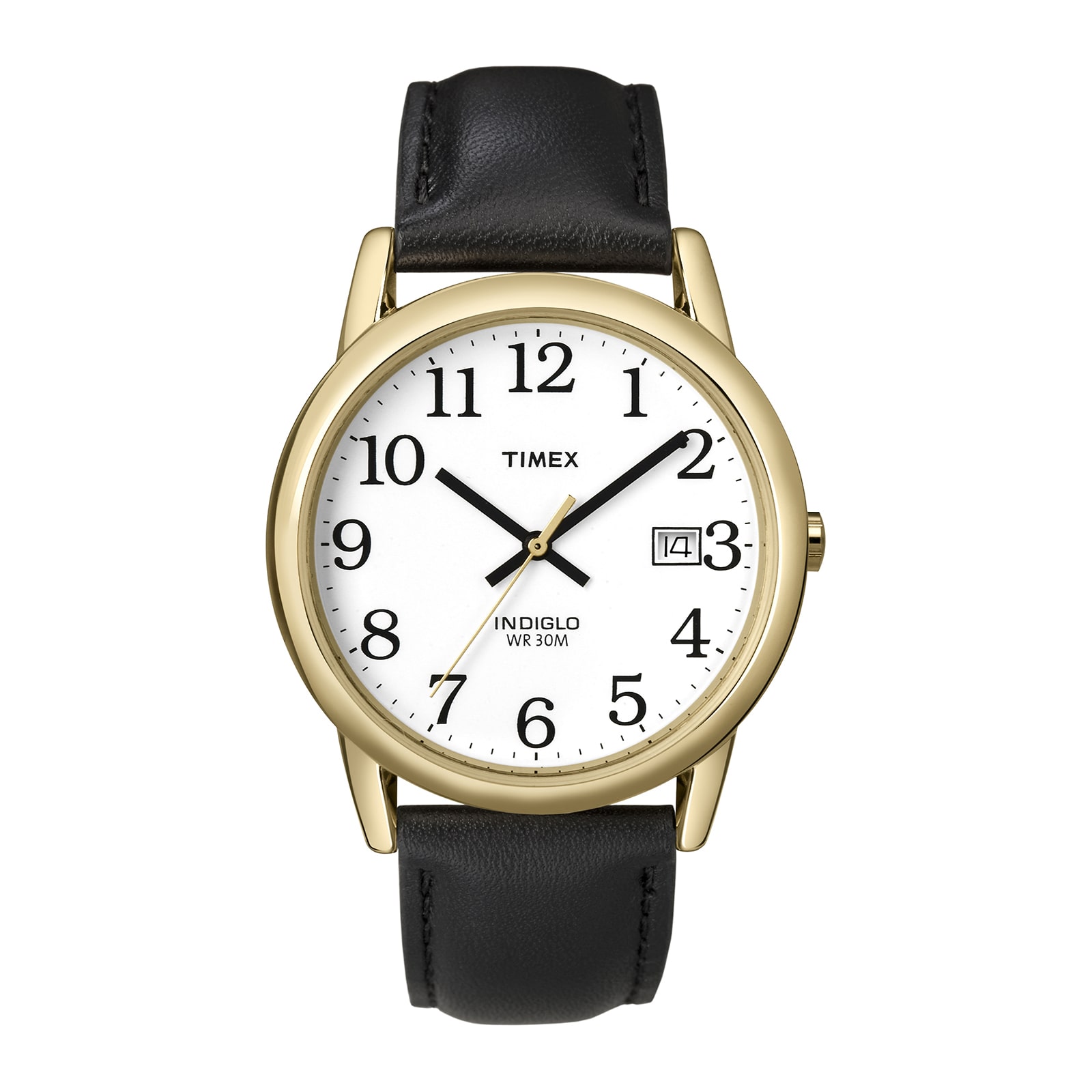 Timex® Easy Reader Mens Black Leather Strap Watch T2H2919J