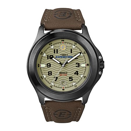 Timex® Expedition® Field Metal Elevated Mens Brown Leather Strap