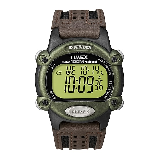 Timex® Expedition® Mens Brown Leather Strap Digital Watch T480429J