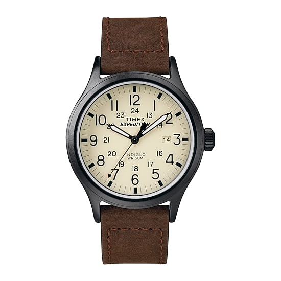 Timex® Expedition® Field Metal Elevated Mens Brown Leather Strap Watch T499639J