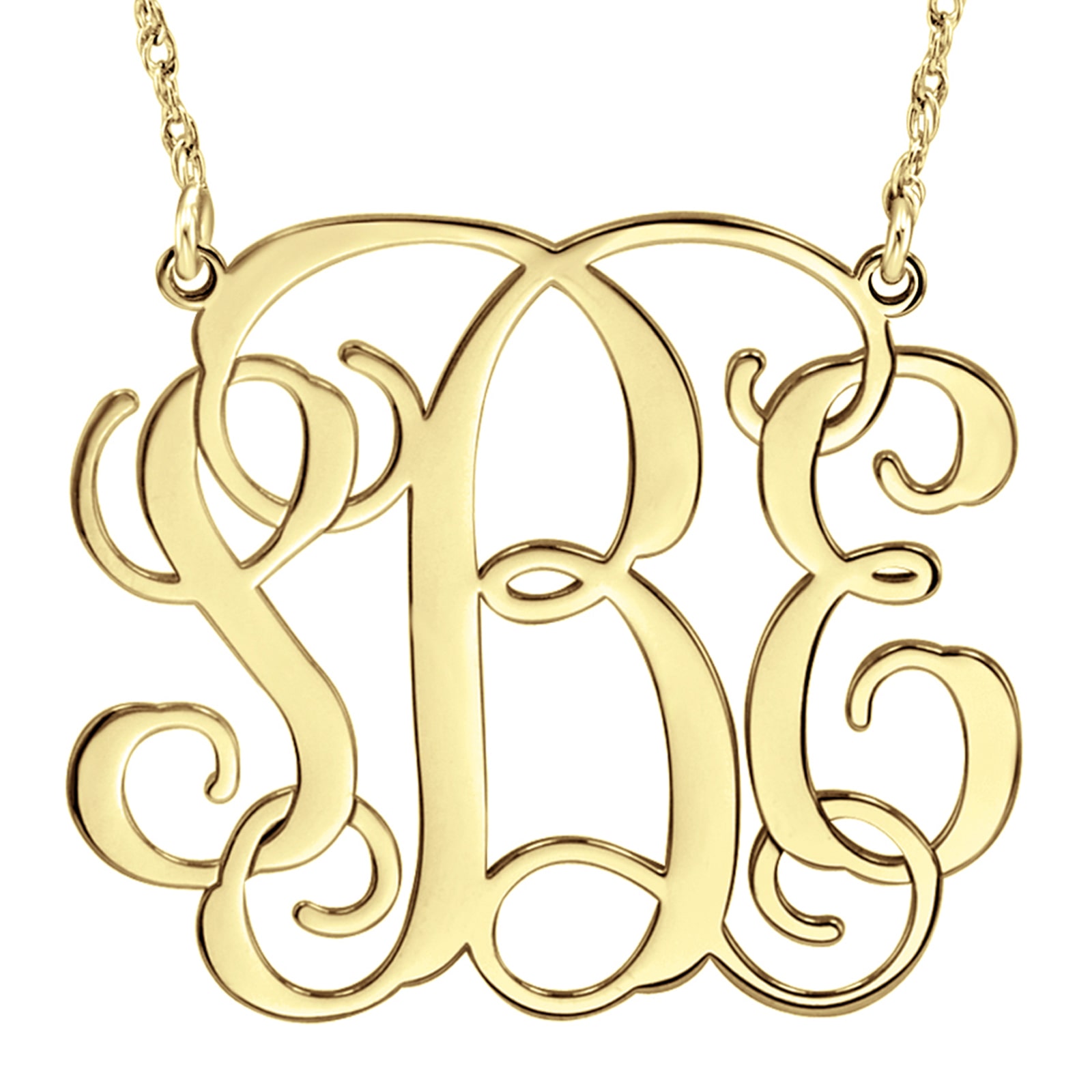 Personalized 30mm Vine Monogram Necklace