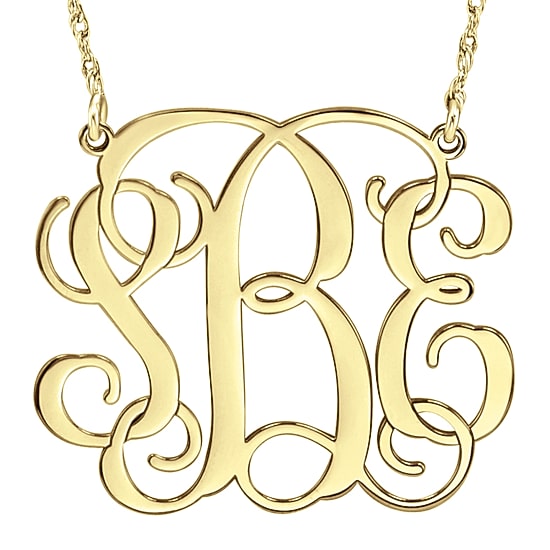 Personalized 30mm Vine Monogram Necklace