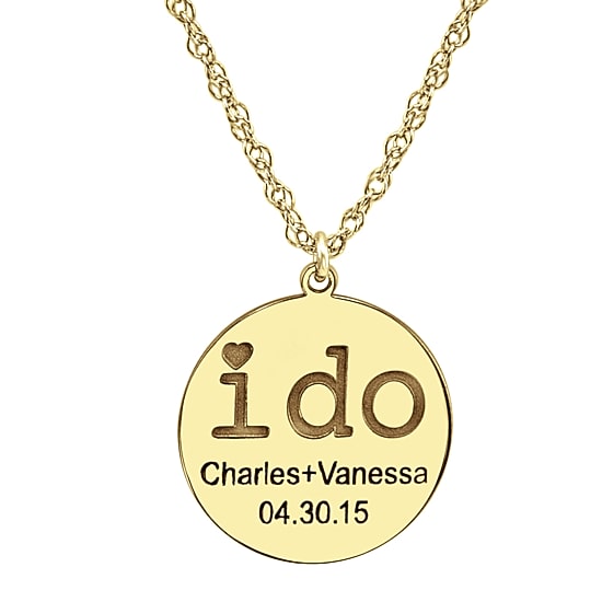 Personalized "I Do" Couples Pendant Necklace