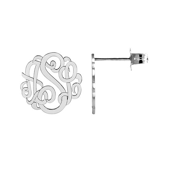 Personalized 10mm Script Monogram Earrings