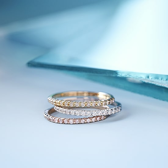 1/7 CT.T.W. Natural Diamond 10K or 14K Gold Band Ring