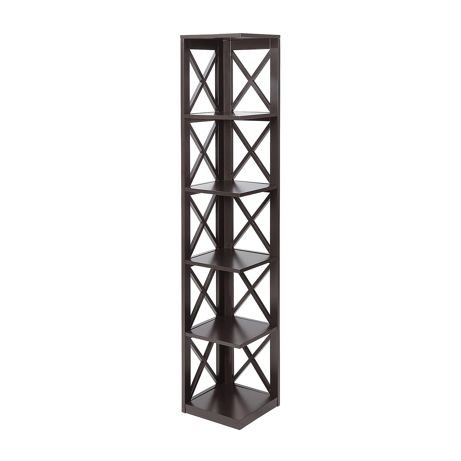 Oxford 5-Shelf Corner Bookcase