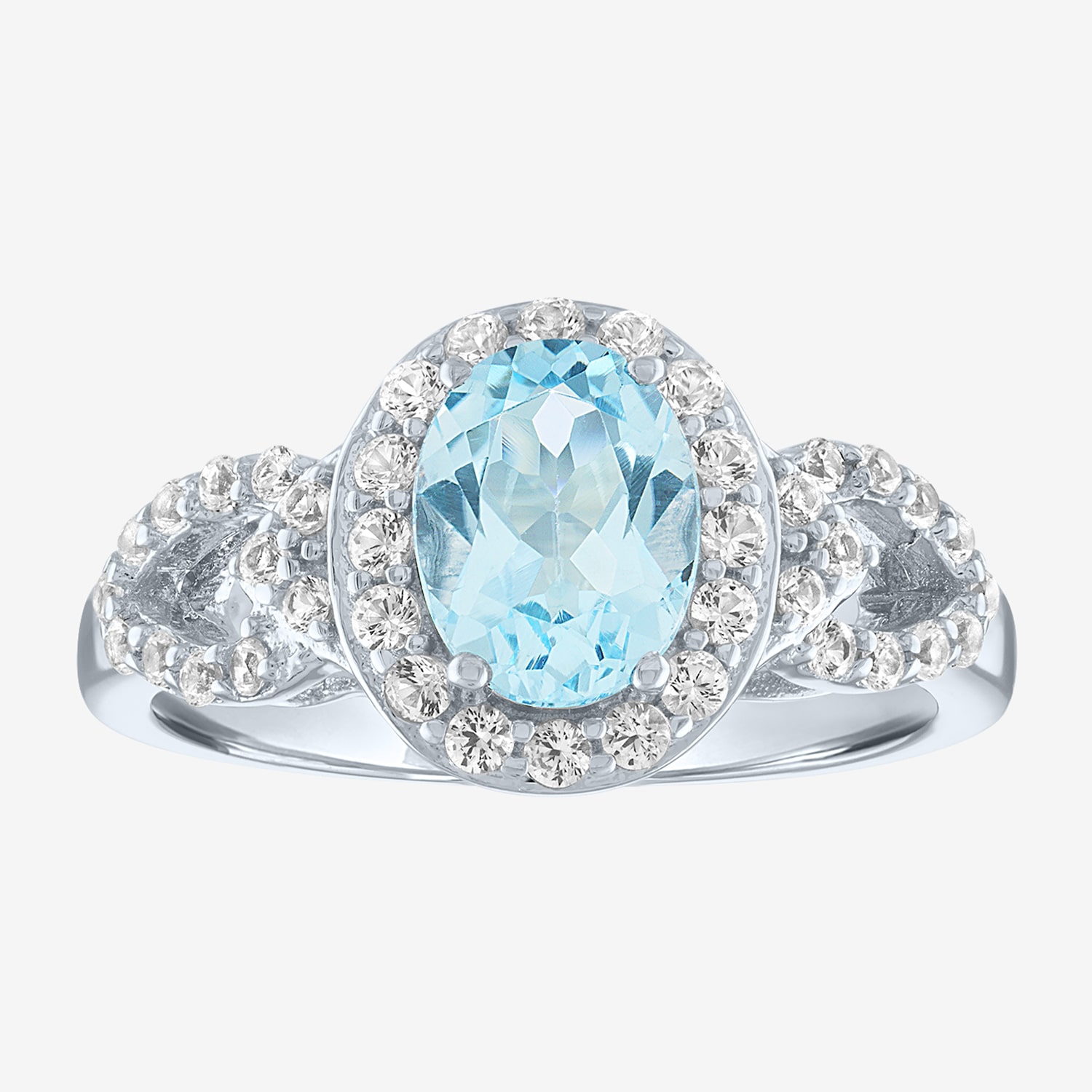 Yes, Please! Womens Lab Created Blue Topaz Sterling Silver Cocktail Ring