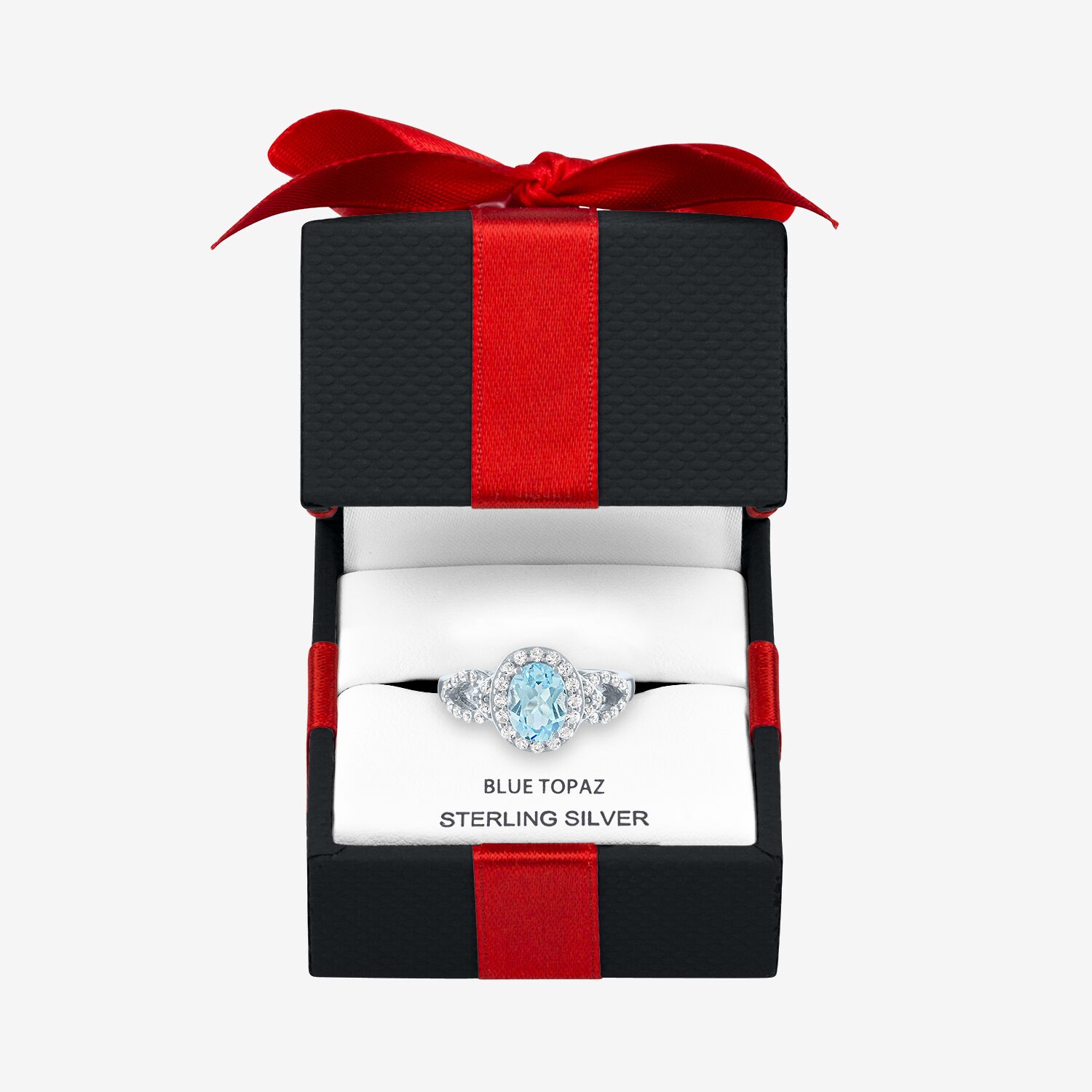 Yes, Please! Womens Lab Created Blue Topaz Sterling Silver Cocktail Ring