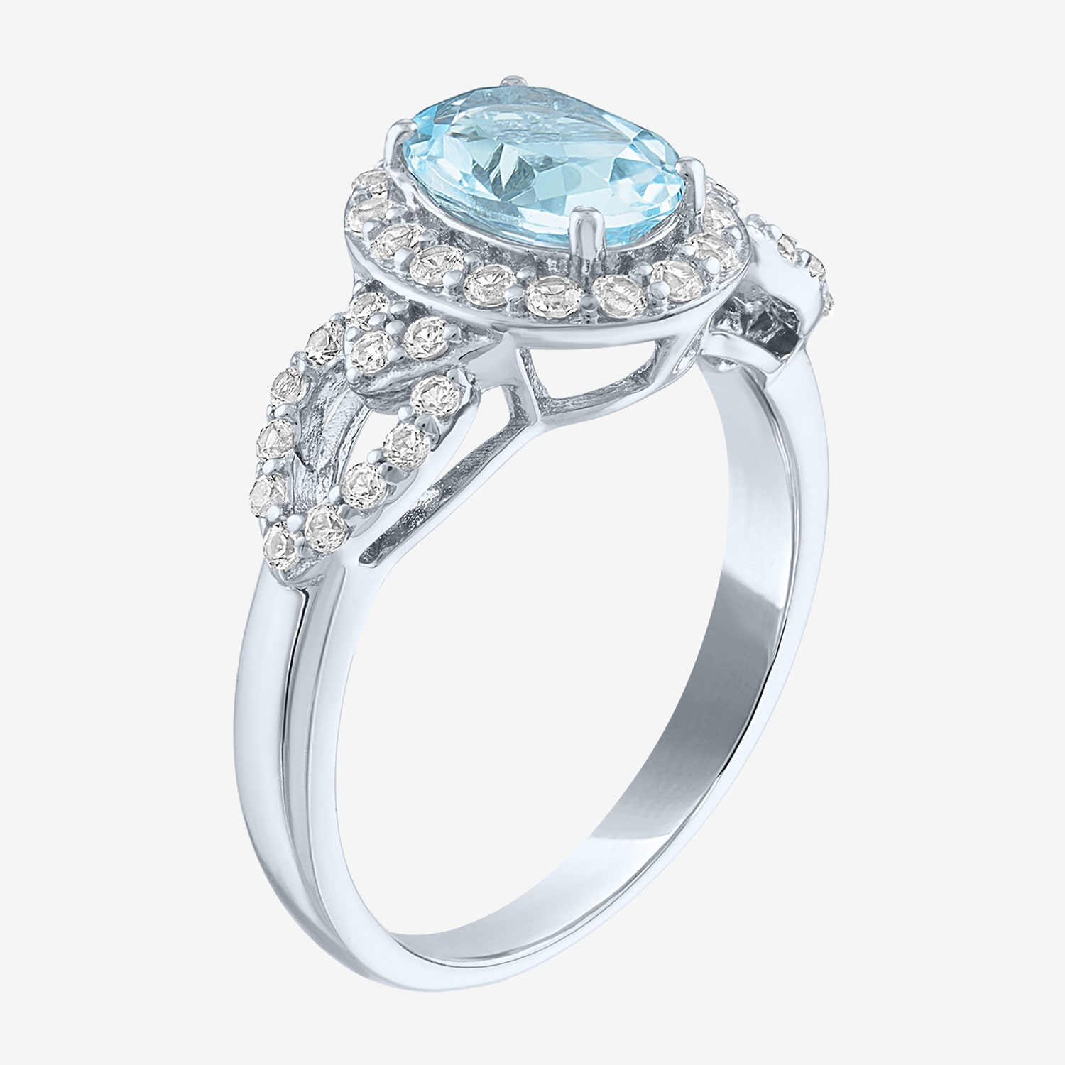 Yes, Please! Womens Lab Created Blue Topaz Sterling Silver Cocktail Ring