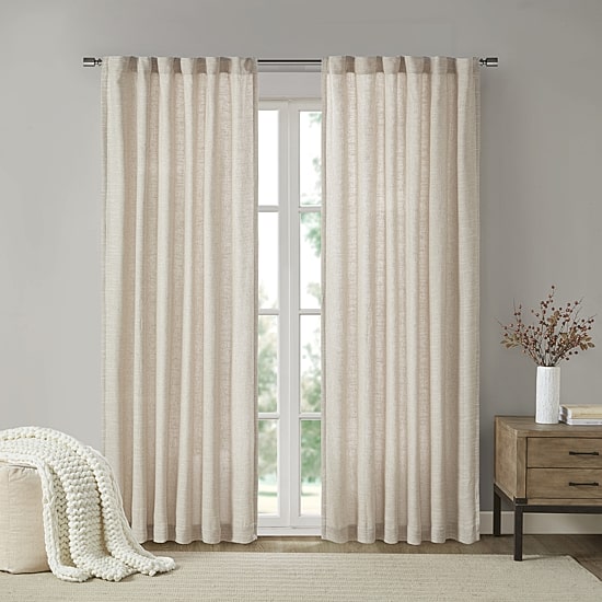 Madison Park Barnet Rod Pocket Back Tab Light-Filtering Single Curtain Panel