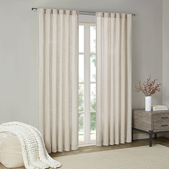 Madison Park Barnet Rod Pocket Back Tab Light-Filtering Single Curtain Panel