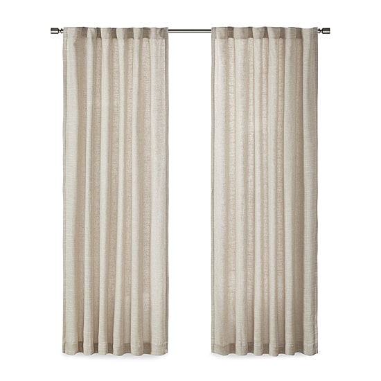 Madison Park Barnet Rod Pocket Back Tab Light-Filtering Single Curtain Panel