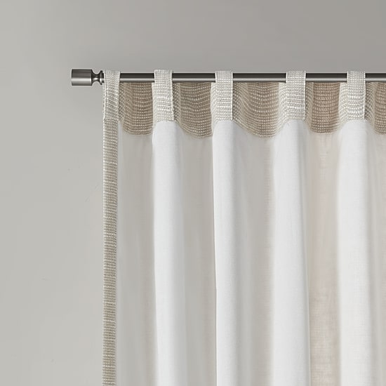 Madison Park Barnet Rod Pocket Back Tab Light-Filtering Single Curtain Panel