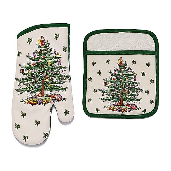 Spode Christmas Tree 2-pc. Mitt & Pot Holder Set