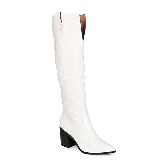 Journee Collection Womens Therese Extra Wide Calf Stacked Heel Riding Boots
