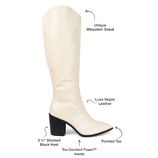 Journee Collection Womens Daria Wide Calf Stacked Heel Riding Boots