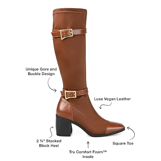 Journee Collection Womens Gaibree Stacked Heel Riding Boots