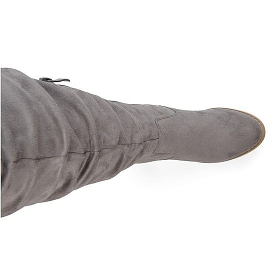Journee Collection Womens Kaison Extra Wide Calf Stacked Heel Over the Knee Boots